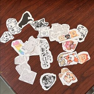 Assorted Cute Animal Sticker Pack - Colorful and Black & White over 45 stickers